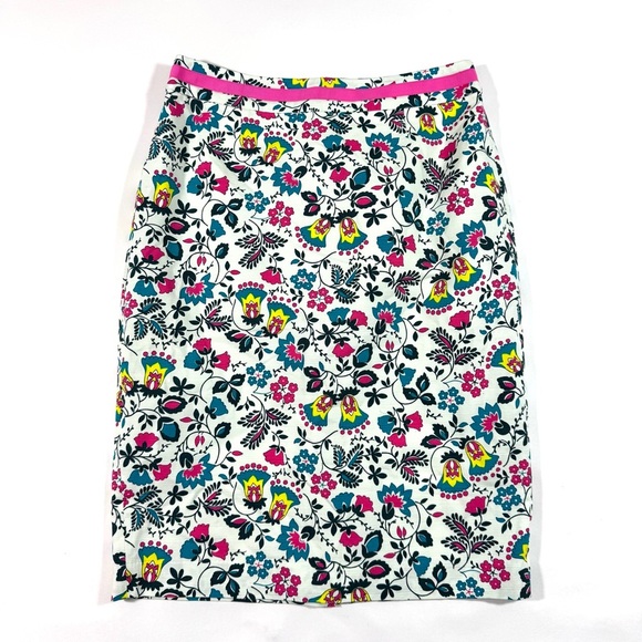 Boden Modern Pencil Skirt Ivory Exotic Garden